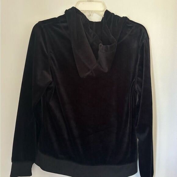 White Mark black velour zip up hoodie with gold zipper L - Picture 9 of 12